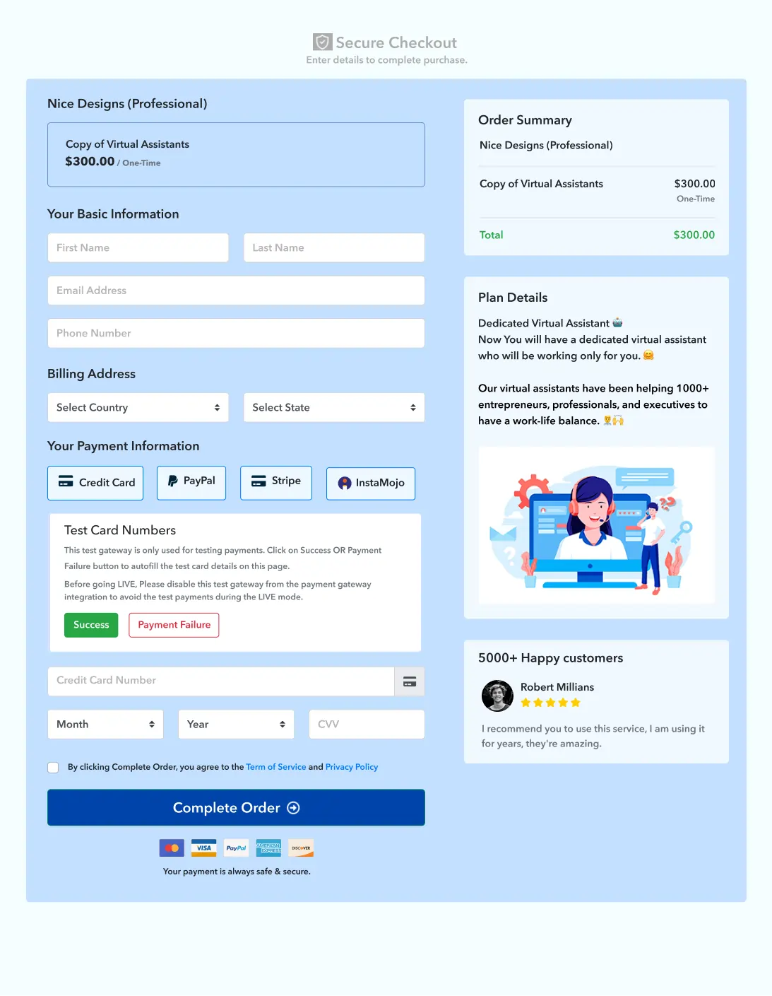 Dutch Checkout Page